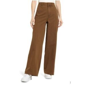 Good American Women’s Sz 29 High Rise Wide Leg Pants Good Skate Dark Brown Fog